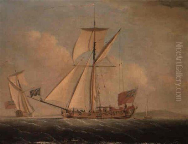 An English Cutter-rigged Yacht In Two Positions - view 1