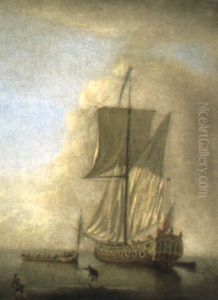 A Royal Yacht, Other Boats And Fishermen by Peter Monamy