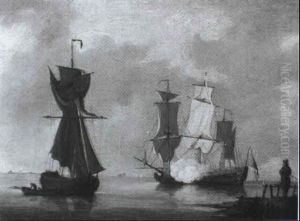 An East Indiaman Firing A Salute