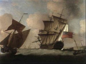 A Third-rate Joining Her Squadron Off Elizabeth Castle, Jersey by Peter Monamy