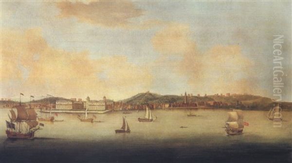 A Prospect Of Greenwich From The North Bank Of The Thames, With Shipping In The Foreground - view 1