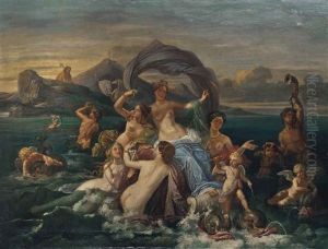 The Triumph Of Galatea by Jean-Jacques-Francois Monanteuil