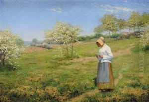 La Lecture Au Jardin by Jean Ferdinand Monchablon