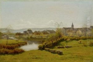 Blick Auf Das Dorf Chatillon-sur-saone
