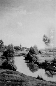 Bords De La Saone, Pres Lironcourt, Vosges by Jean Ferdinand Monchablon