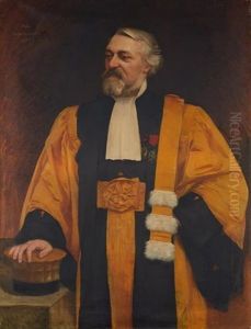 Portrait D'un Docteur En Arts Et Lettres En Robe De Ceremonie by Xavier Alphonse Monchablon