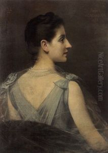 Portait De Femme Vue De Profil by Xavier Alphonse Monchablon