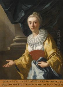 Portrait Of Maria Cavalcanti Ametrano (before 1732-1764), Duchess Of San Donato by Domenico Mondo