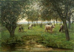 'grazende Kalfjes' / Grazing Calves by Piet Mondrian