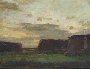 Three Haystacks In A Field by Piet Mondrian