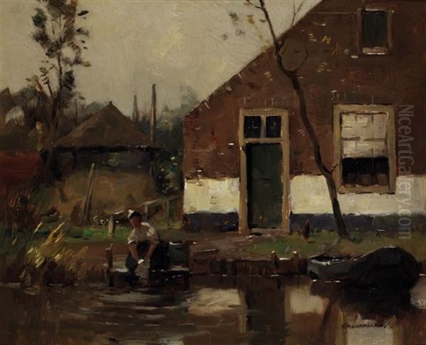 Lavandieres Pres Du Canal - view 1