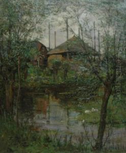 Haystack With Willow Trees by Piet Mondrian