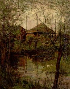 Haystack At A Pond by Piet Mondrian