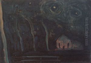 Landschap Bij Nacht by Piet Mondrian