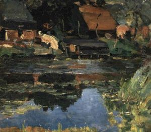 Farm By The Water With A Wash Stoop by Piet Mondrian