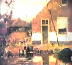 Farmhouse At A Canal by Piet Mondrian