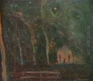 A Landscape At Night - Landschap Bij Nacht by Piet Mondrian