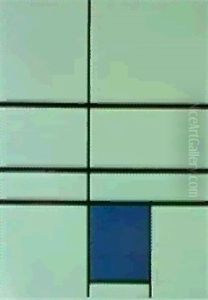 Composition In Black And Whitewith Blue Square by Piet Mondrian