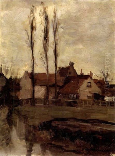 Houses With Poplars - view 1