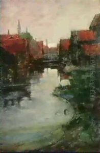 Canal Near The Intersection Of De Celecqstraat And Kostrenoren Vaart, Amsterdam