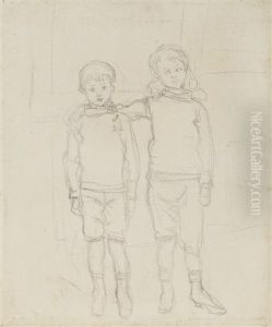Michel Monet Et Jean-pierre Hoschede Se Tenant Par L'epaule