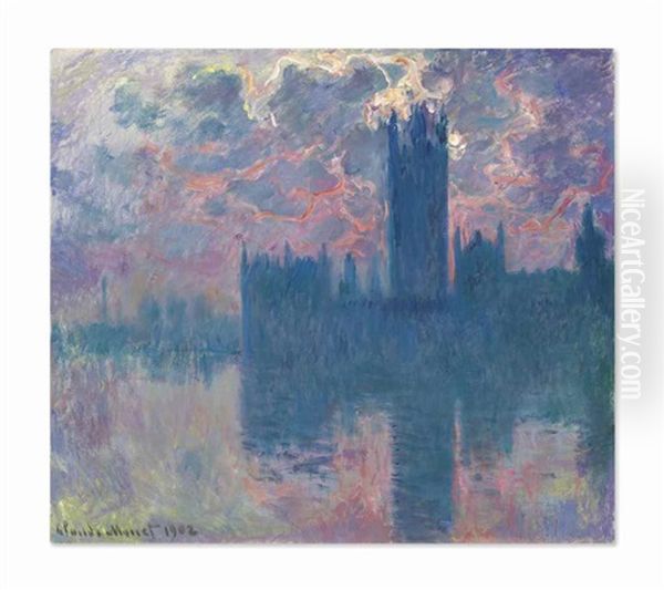 Le Parlement, Soleil Couchant (the Houses Of Parliament, At Sunset) - view 1