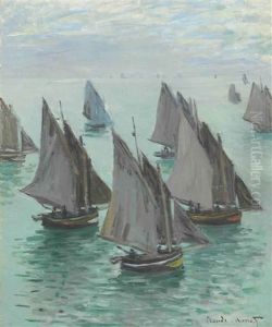 Bateaux De Peche, Temps Calme by Claude Oscar Monet