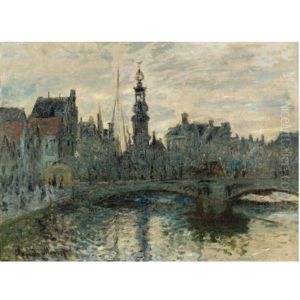 Le Binnen-amstel, Amsterdam by Claude Oscar Monet