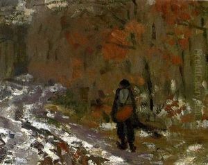 Chemin Boise, Effet De Neige by Claude Oscar Monet