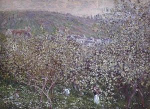 Vetheuil, Les Pruniers En Fleurs by Claude Oscar Monet