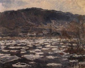 Les Glacons Sur La Seine A Port Villez by Claude Oscar Monet