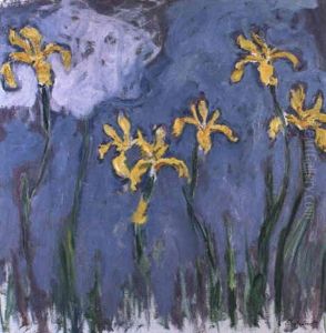 Iris Jaunes Au Nuage Rose by Claude Oscar Monet