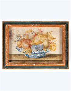 Ciotola Con Fichi, Mele, Melograno E Fiori by Octavianus Monfort