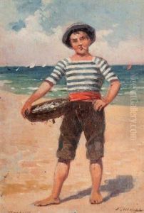 Pecheur Marseillais Sur La Plage by Jules Monge