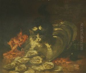 Chat Surpris Dans Les Huitres by Charles Monginot