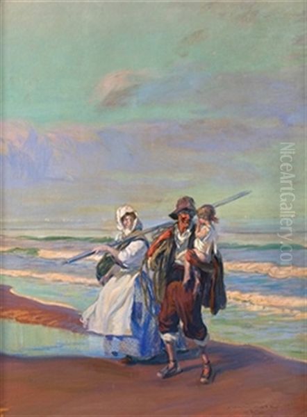 Familia En La Playa De La Malvarrosa - view 1