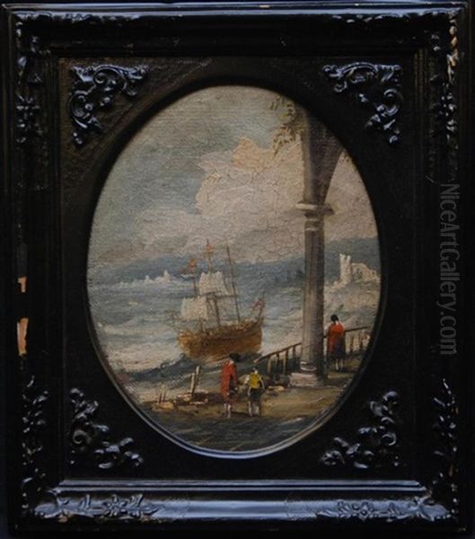 Tall Sailing Ship In Rough Waters - view 1