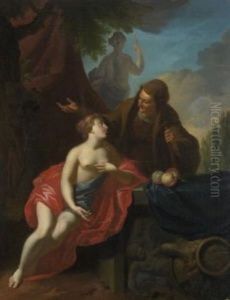 Pomona Und Die Alte In Parklandschaft Pomona Und Die Alte In Parklandschaft