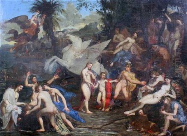 Pegasus Among The Muses On Mount Parnassus - view 1