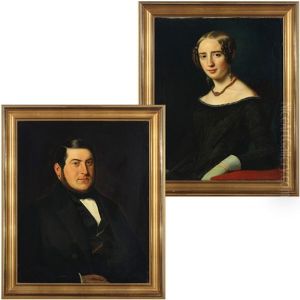 A Pair Of Portraits Of Shipbroker Carl Heinrich Hochbrandt (1811-1866) And His Wife Louise, Nee Burmeister
