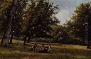 Unge Mennesker I Et Parklandskab, Sommer