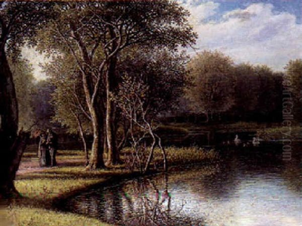 Ungt Par I En Park - view 1