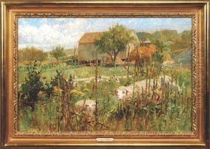 Sheep In Mullein Patch by John Austin Sands Monks
