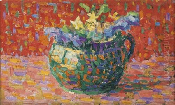 Floral Still Life (+ Table Still Life, Verso) (+ Still Life With Two Crocks, Crayon On Paper; 2 Works) - view 1
