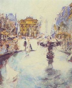 L'arc Du Caroussel Avec L'eglise St. Germain by Martin Monnickendam