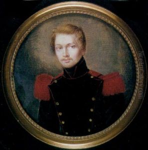 A Soldier Of The French Engineers, His Dark Blue Coat With Red Epaulettes. Black Lapels And Facings Piped With Red