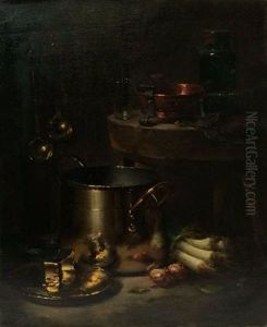 Nature-mortes Aux Cuivres (pair) by Maurice Louis Monnot