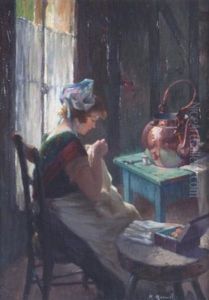 La Couturiere by Maurice Louis Monnot