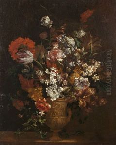 Bouquet De Fleurs Sur Un Entablement