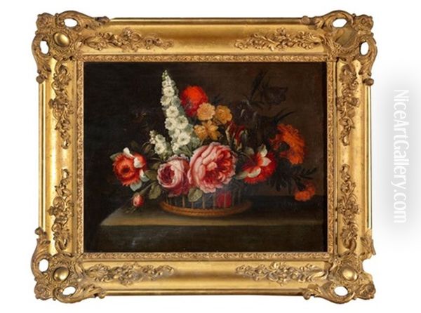 Bouquet De Fleurs Sur Un Entablement (pair) - view 1
